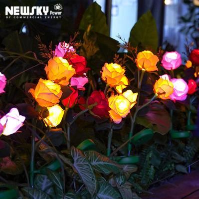 Wholesale Waterproof Garden Landscape Lamp Outdoor Lawn Lamp Home Decorative Solar Rose Flower Light