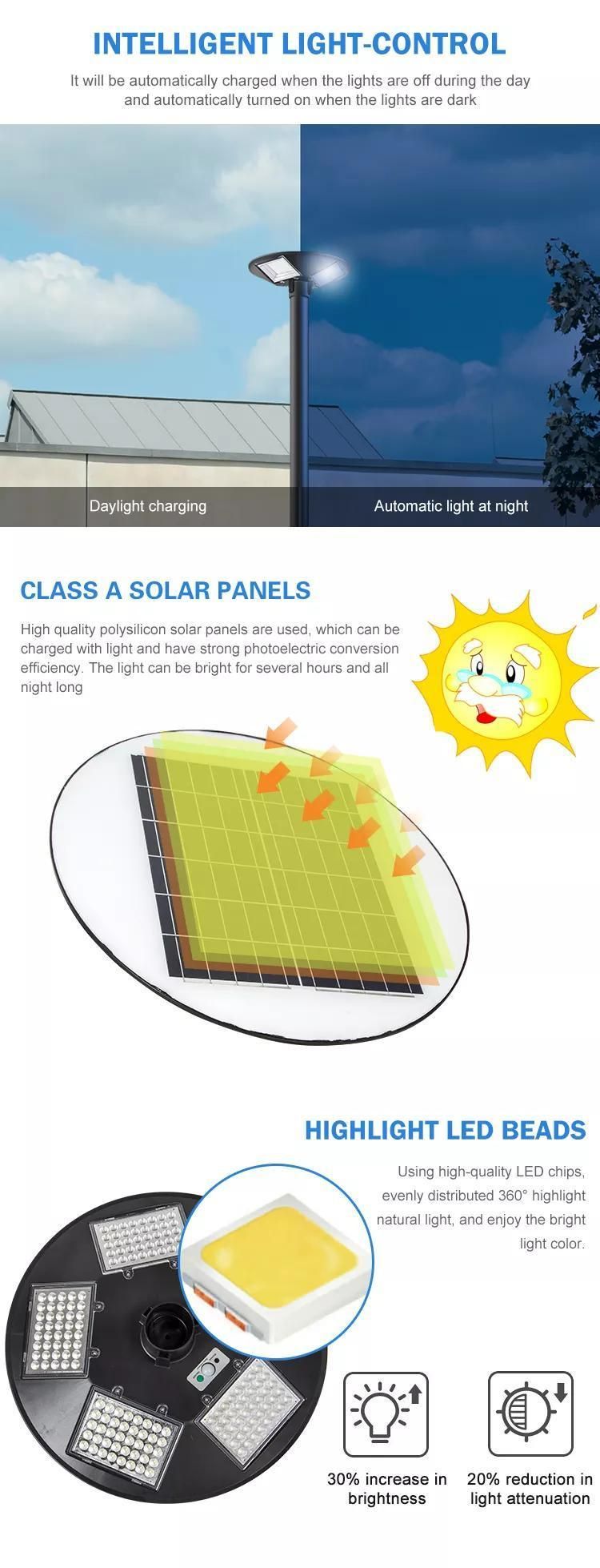 Modern Solar Street LED Light Outdoor Light with Solar Panel