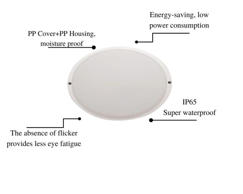 IP65 Moisture-Proof Lamps Outdoor LED Bulkhead Light Round White 18W with CE RoHS