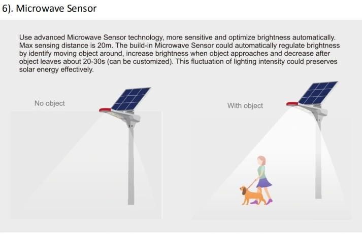 IP65 Motion Sensor Integrated Solar LED Street Light