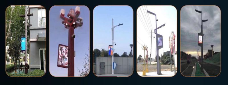 Smart City Pole with Smart Lighting with Emergency Call Box