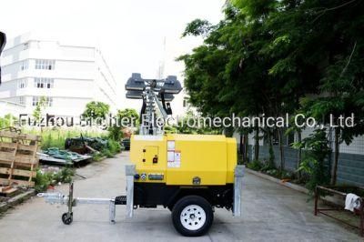 Trailer-Mounted Power Line Repair Portable Mobile Light Tower with Telescopic Mast for Emergency