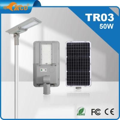 High Lumen IP65 All in Two Split Integrated Solar Panel Power Street Light 100W 150W 200W LED Solar Streetlight