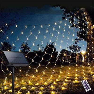 104LED Solar Mesh Lights Outdoor Waterproof, Solar Net Lights with Remote, 8 Modes LED Christmas Net Lights for Trees, Bushes, Wedding.
