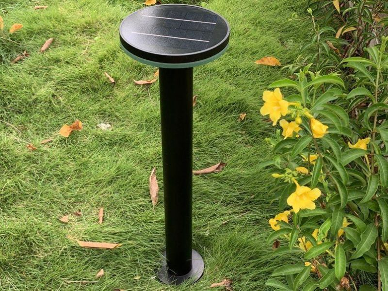 Smart Remote Control Warm+White LED Light Outdoor 6W Solar Bollard Garden Light for Park Pathway Lighting