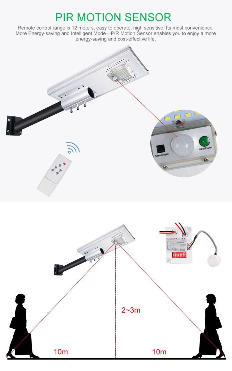 Garden Outdoor IP65 Waterproof SMD 20W 40W 60W Motion Sensor All in One LED Solar Street Light