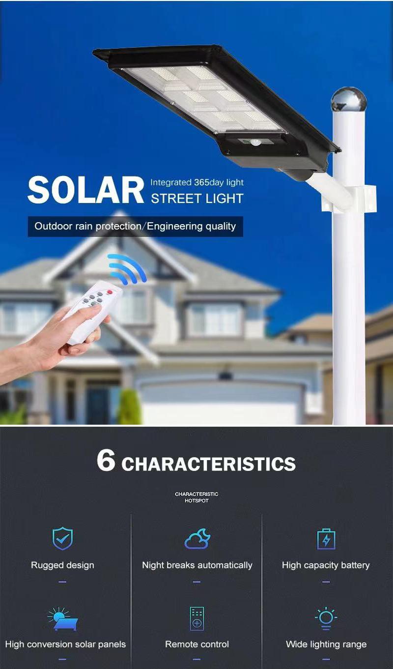 Hairolux Outdoor Solar Panel Road Streetlight IP65 All in One ABS Energy Saving Residential 90W LED Solar Street Light