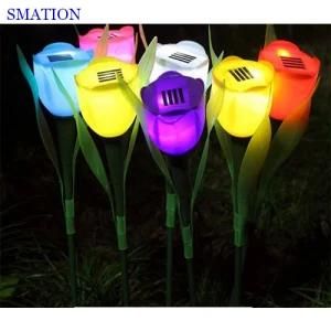 Solar RGB Fancy LED Garden Christmas Flower Decorative Acrylic Spot Bar Stick Lawn Light