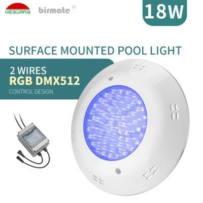18W AC12V Two Wire RGBW PC ABS Swimming Pool Lights LED Underwater