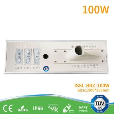 Solar LED Outdoor Waterproof IP66 IP65 Garden Flood Integrated All in One 100W High Lumen Street Light