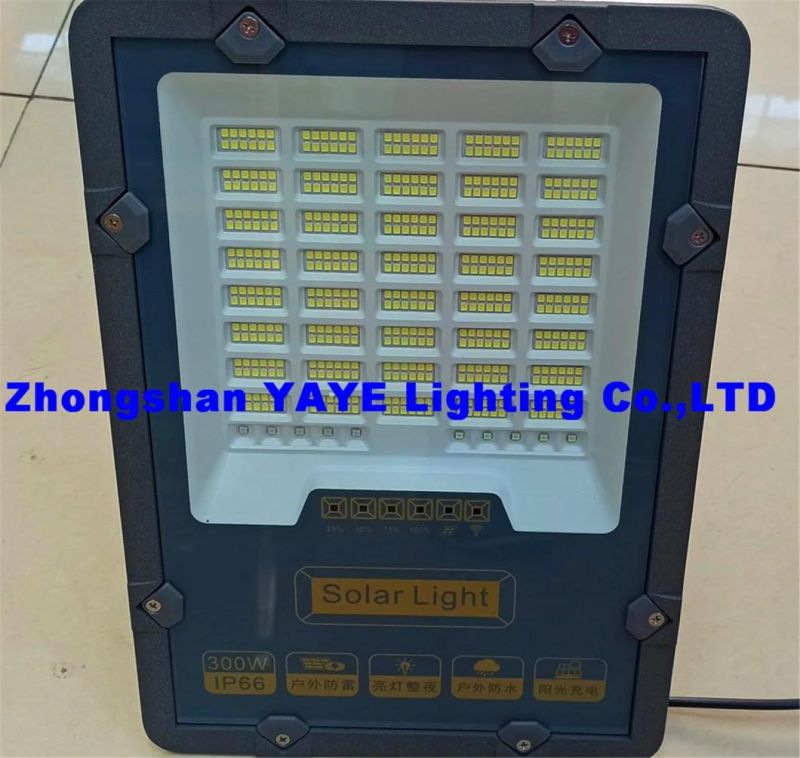Yaye 2021 Hot Sell Good Price 300W Waterproof Solar LED Flood Garden Lamp with Remote Controller (Available Watts: 50W/100W/200W/300W/400W)