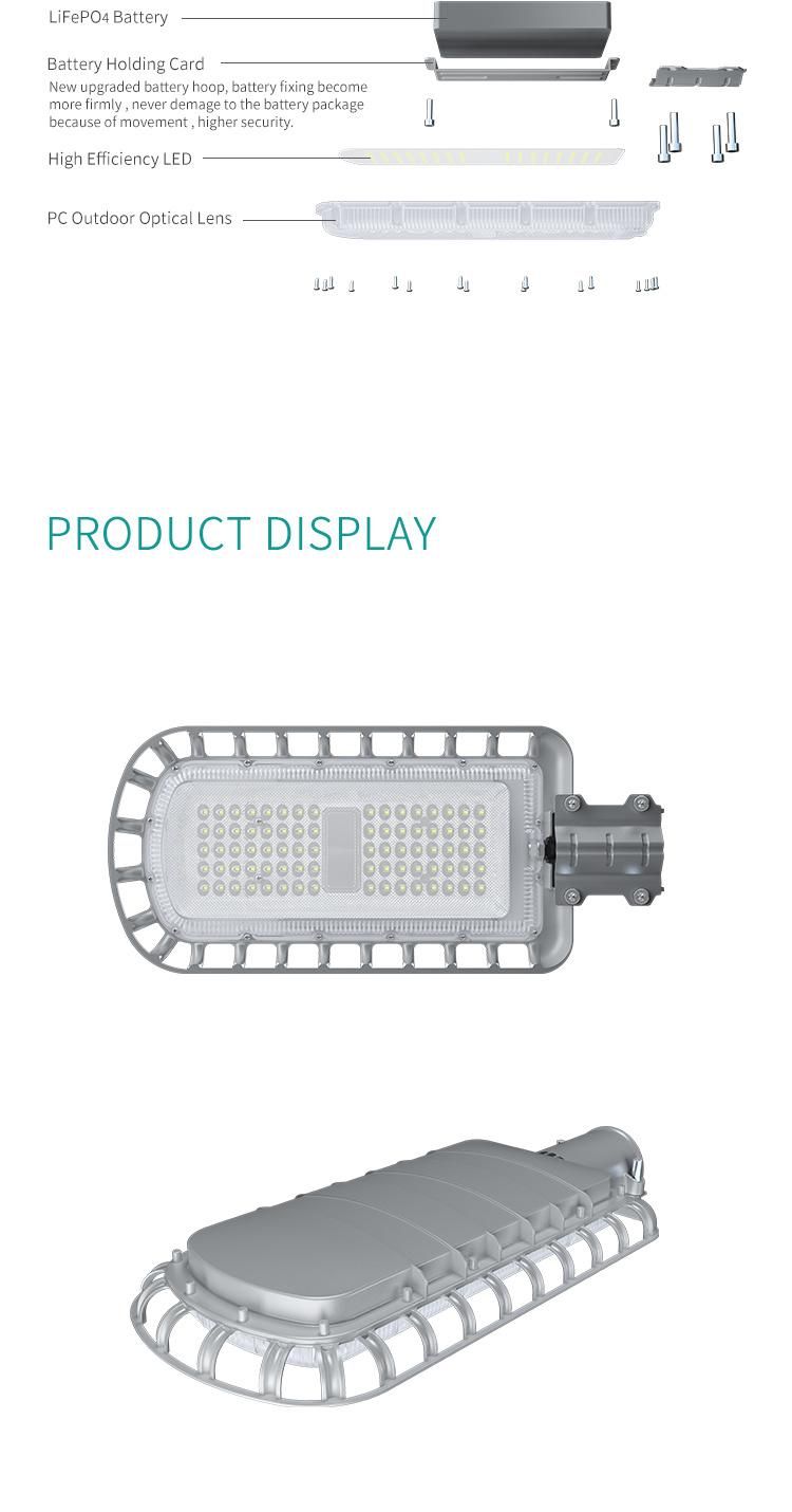 High Brightness High Efifficiency 20W Outdoor LED Solar Street Light LiFePO4 Battery Lighting with 8 Years Warranty