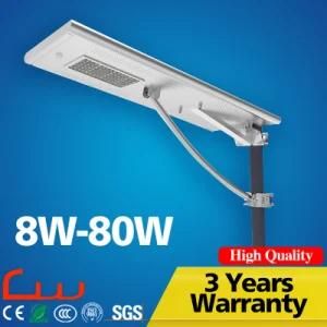 High Quality 80W 10m City Centre LED Solar Street Light All in One