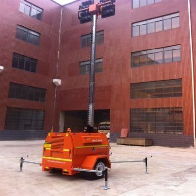 Road Construction Using LED Mobile Light Tower