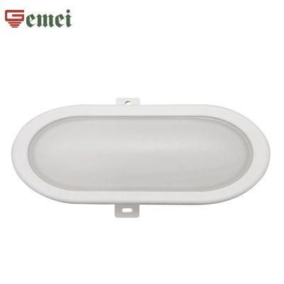 CE RoHS Approved IP65 Milky White Oval 15W Moisture-Proof LED Integrated Ceiling Light with Cover