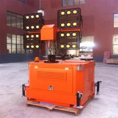 Lighting Tower for Construction Work Using