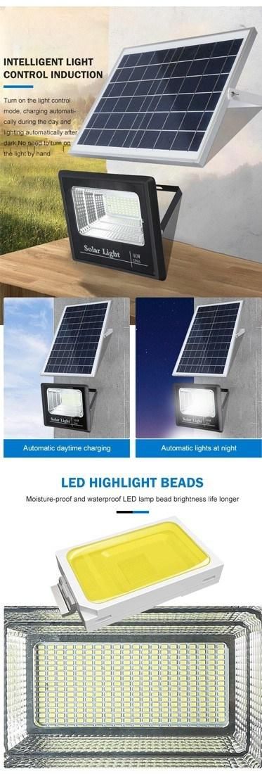 60W Solar Panel LED Saving Energy Park Flood Lighting, Outdoor Waterproof IP65 Remote Control Fixture Portable Home Wall Lights, Aluminum Garden Lamps
