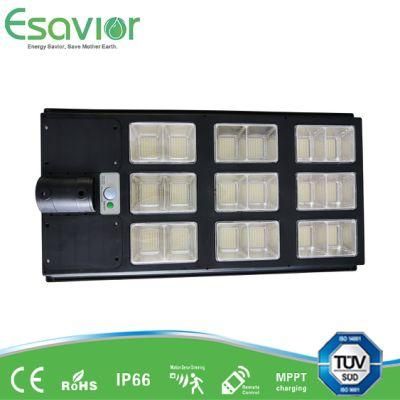 Esavior 300W Solar Powered All in One LED Solar Street Light for Residential/Pathway/Roadway/Garden/Wall Lighting