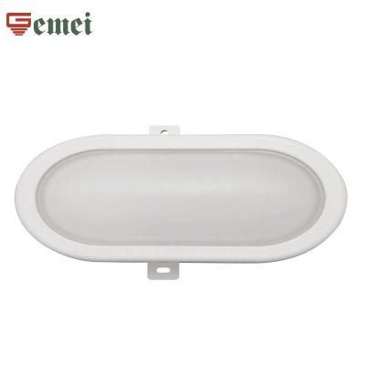 CE RoHS Approved IP65 Milky White Oval 6W Moisture-Proof LED Integrated Ceiling Light with Cover