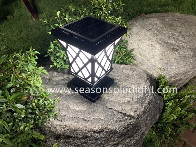 High Lumen LED Outdoor Yard Gate Lighting Lamp Smart 5W Solar Pillar Light