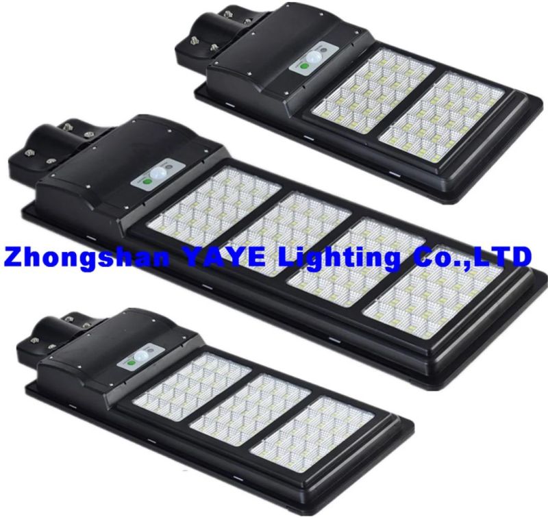 Yaye 2022 Hot Sell New Design 100W High Brightness All in One LED Solar Street Road Light with Control Modes: Light+Timing+Rador Control/Remote Controller