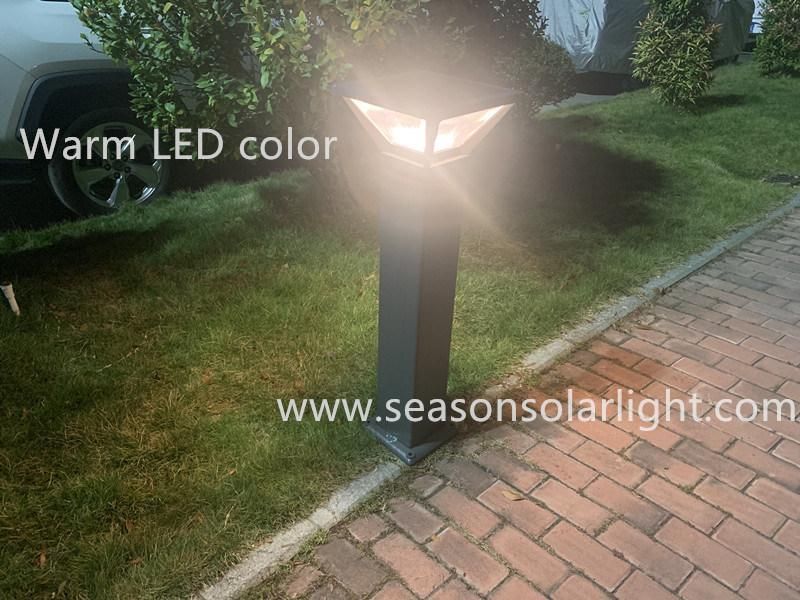 IP65 Smart Suqare Pole Lighting Garden Pathway Solar Lawn Light with LED Lights Chip & Solar Panel System