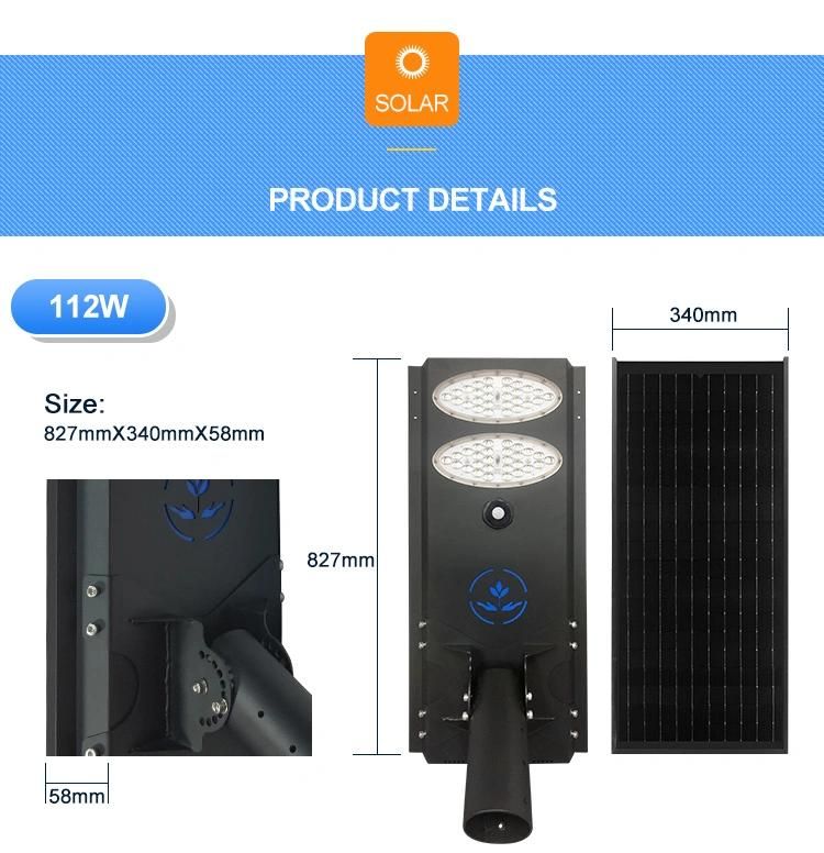 High Brightness 3030 LED Chips 112W Integrated Solar Street Light