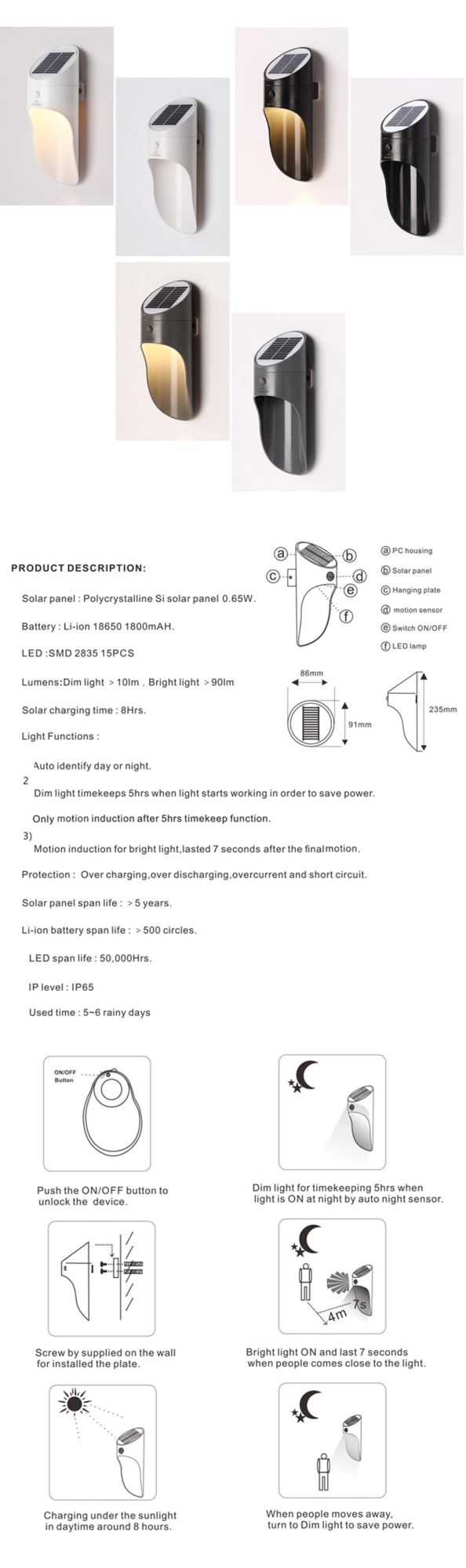 LED Solar Light Waterproof Outdoor Solar Garden Light
