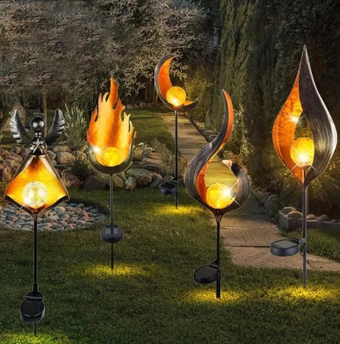 Brilliant-Dragon Outdoor LED Moon Flame Shame Landscape Courtyard Decoration Solar Garden Light
