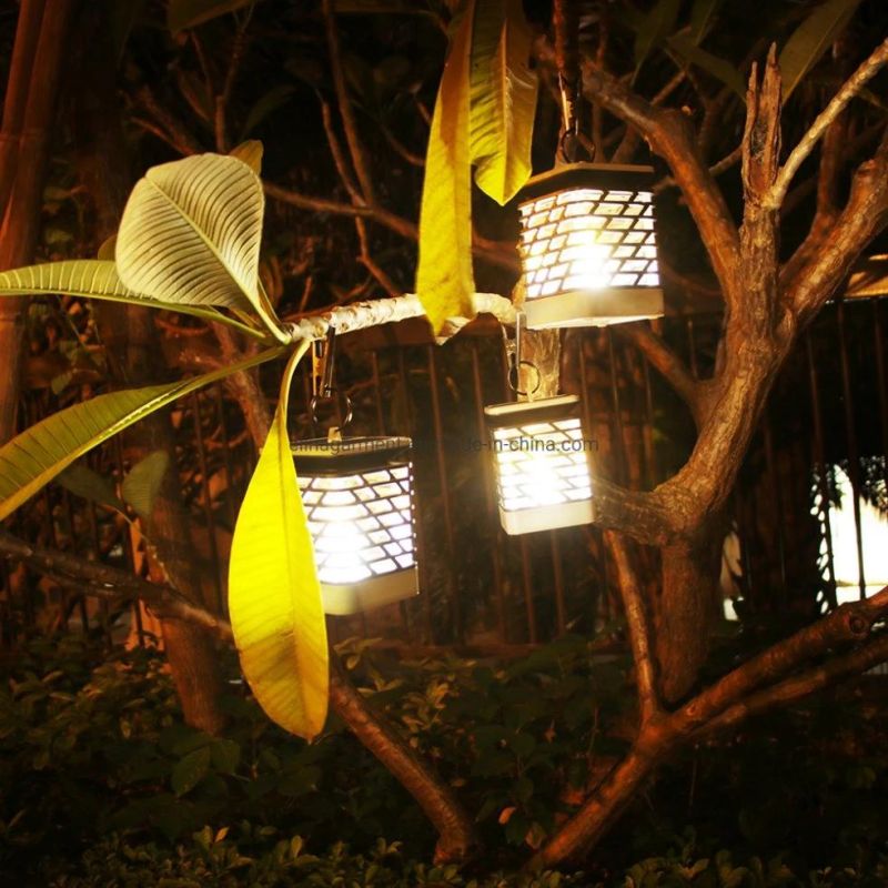 2021hanging Hook Wireless Solar Garden Flickering Torches Flames Candle Light Lantern Outdoor for Table Pach Decoration