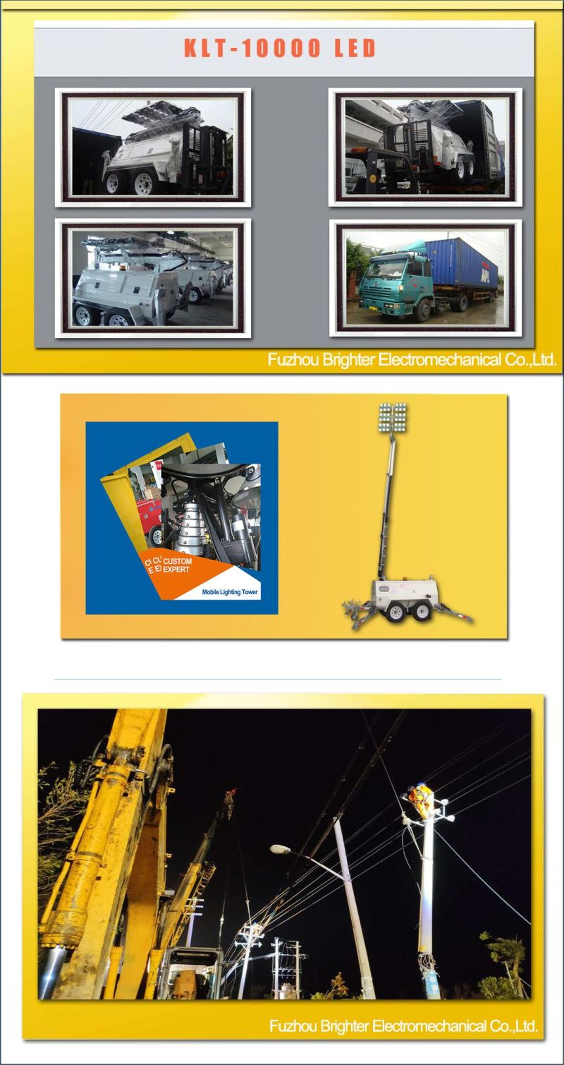 Trailer-Mounted Outdoor Lighting for Rescue and Emergency Mobile Light Tower with LED Lamp
