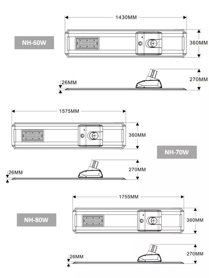 80W/18V Mono Solar Panel 36ah/12V Lithium Battery All in One Solar Street Light MPPT Controller