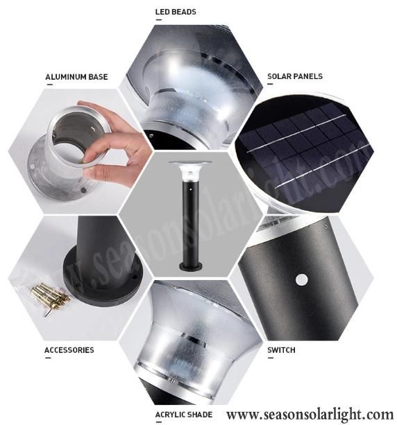 Factory New Portable LED Light Outdoor Lighting 5W Solar Lawn Light with Solar Power System