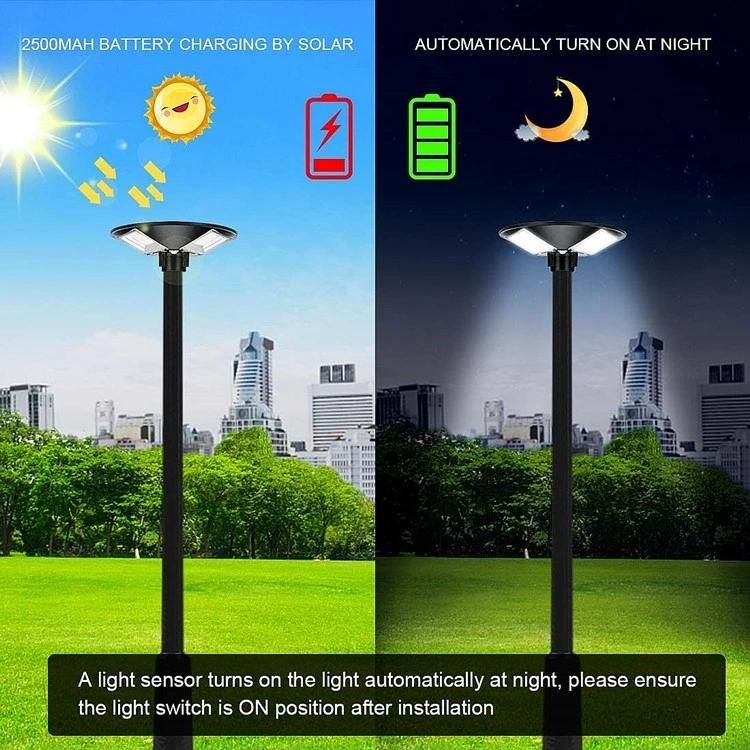 High Quality Intelligent ABS All in One Waterproof 300W 500W UFO Light LED Garden Light Solar