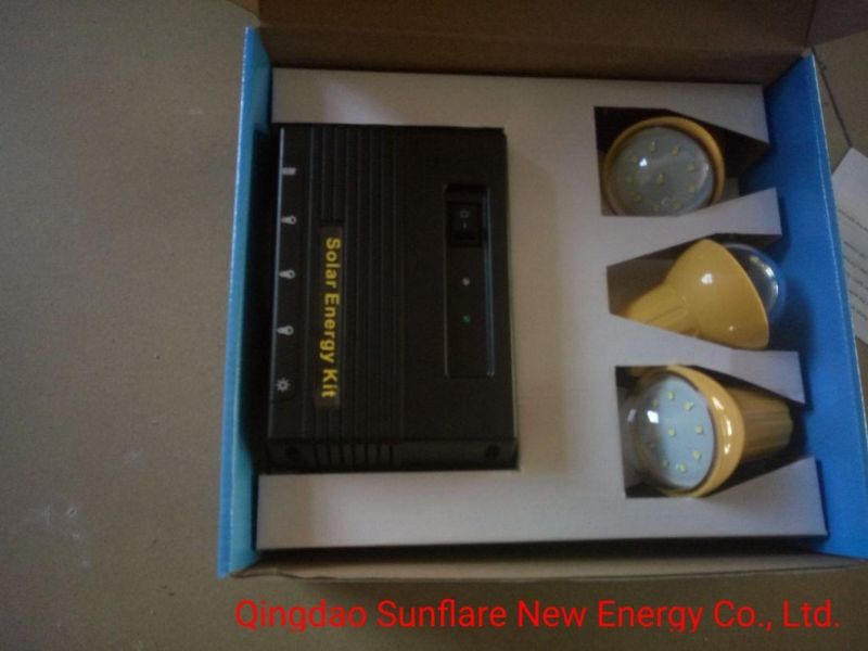 2020 Qingdao Sunflare Supply 5W Mini Portable Home Solar System with USB and LED Bulbs