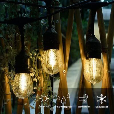 Warm White Solar Festoon Light Outdoor with Shatterproof S14 Bulbs for Home Party Garden Christmas Decoration