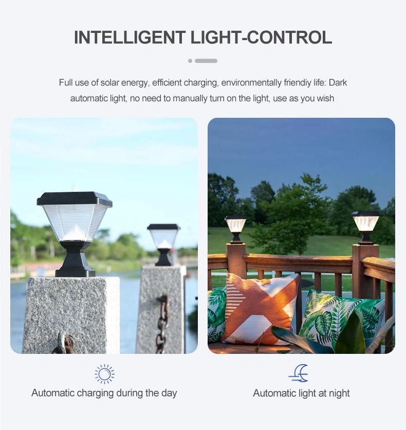 Solar Pillar Light Solar Lighting Control Sensor Solar Gate Light