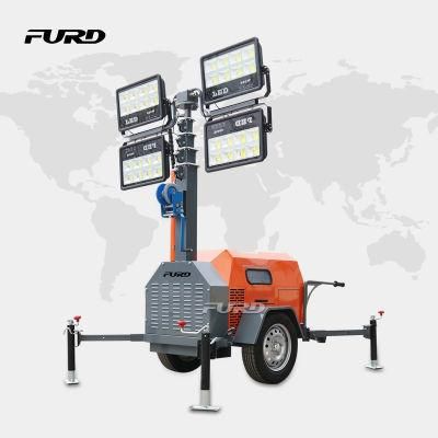 Vertical Mast 7m Trailer Light Tower for Industrial Lighting