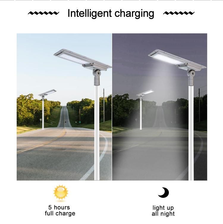 Induction Aluminum 100W 200W 300W Outdoor All in One Solar Streetlight System 600W LED Solar Street Light