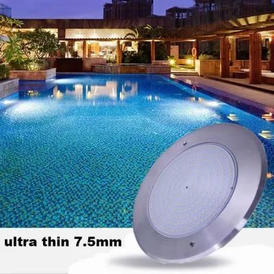 12V DC IP68 8mm Ultrathin LED Flat Lights Warm White Underwater Round Swimming Pool LED Lamp