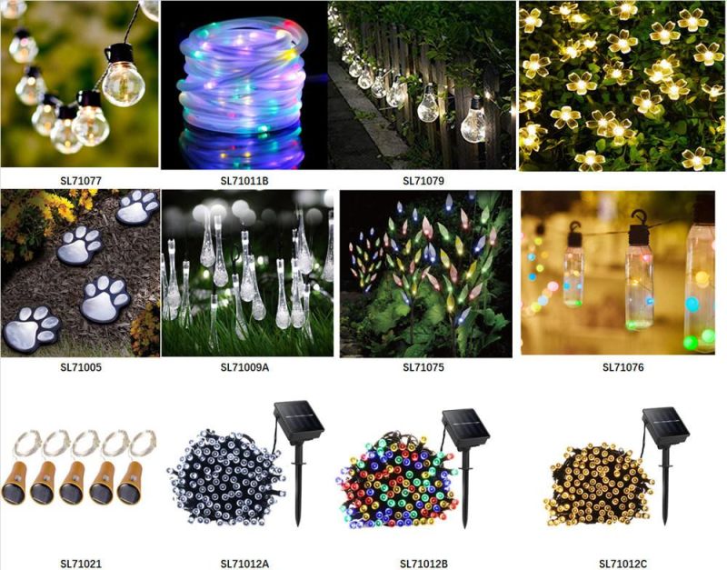Outdoor Solar Powered 20 LED String Light for Garden Patio Yard Landscape Lamp Party