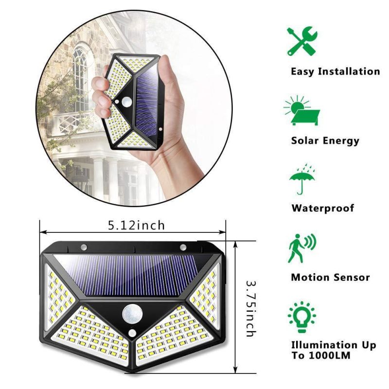 2019 New Solar Motion Sensor Light for Outdoor Garage (RS2100)