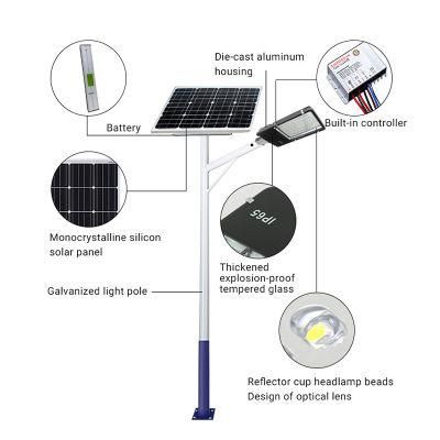 High Brightness Solar Street Light Aluminum 100W LED Solar Light