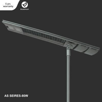 40W/60W/80W 2021 New Design Outdoor LED Solar Garden Street Light on Wall or Pole Installation