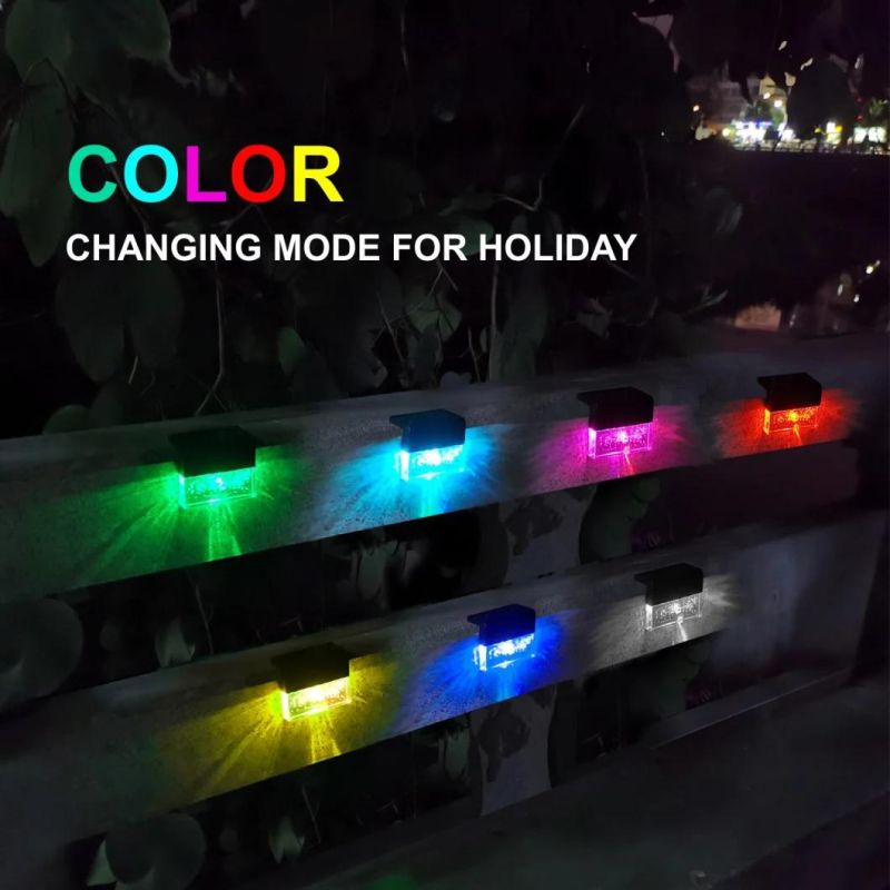 IP65 Warm White Color Changing Outdoor Step Stair Lamp Deck Fence Light LED Solar Light