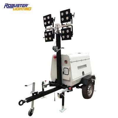 9m Construction Trailer Mounted Diesel Generator Mobile Light Tower