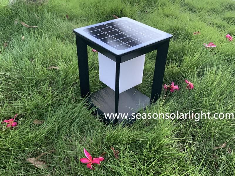 Smart Remote Control Garden Gate Pillar Lighting 5W Outdoor Solar Light Post Lamp with Multi-Color LED Light