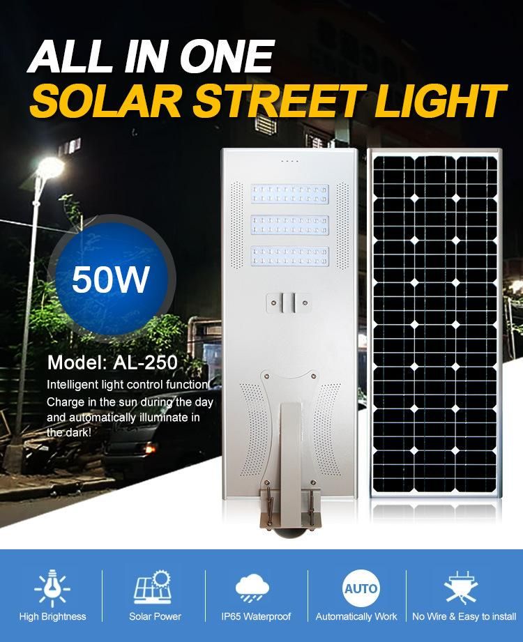 50W 12V Outdoor Waterproof Lighting Solar LED Street Light