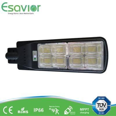 Esavior 120W All in One Integrated LED Outdoor Solar Street/Road/Garden Light with Panel and Lithium Battery