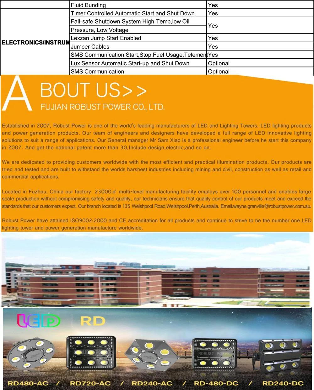 Digital Control Panel Outdoor Lighting Tower with Diesel Generator